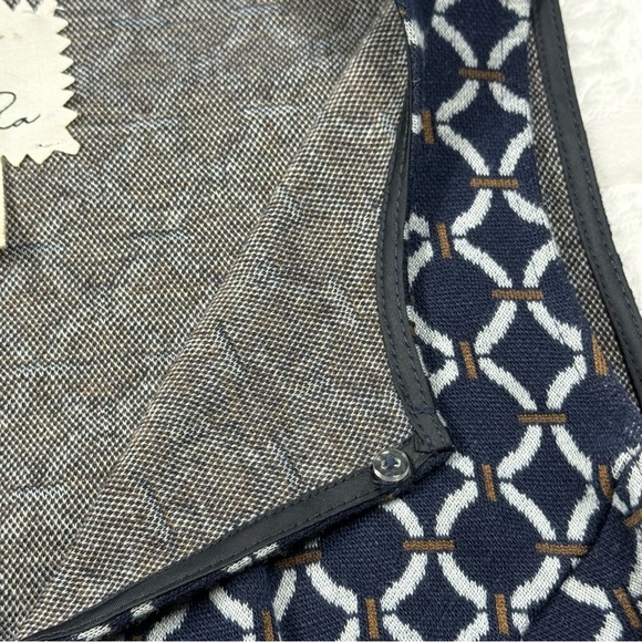 Tabitha Anthropologie Womens Navy Geometric A Line Mini Dress Size 4 Retro Chic - Picture 13 of 15